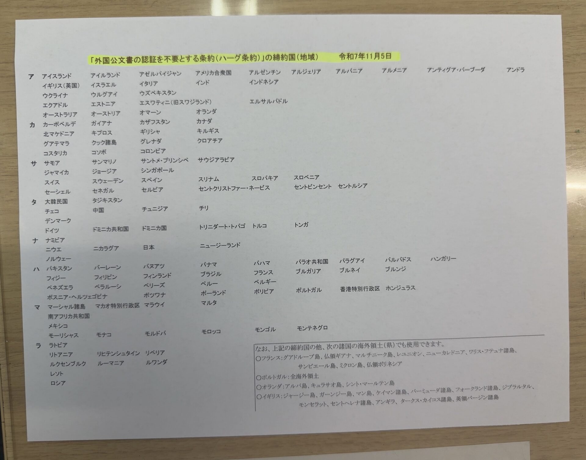 ハーグ条約加盟国一覧【2025年11月5日時点】